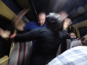 Georgian dancing in the minibus