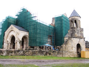 Bagrati Cathedral under construction in 2009. (from Wikipedia contributor: 