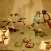 birds made of Murano glass